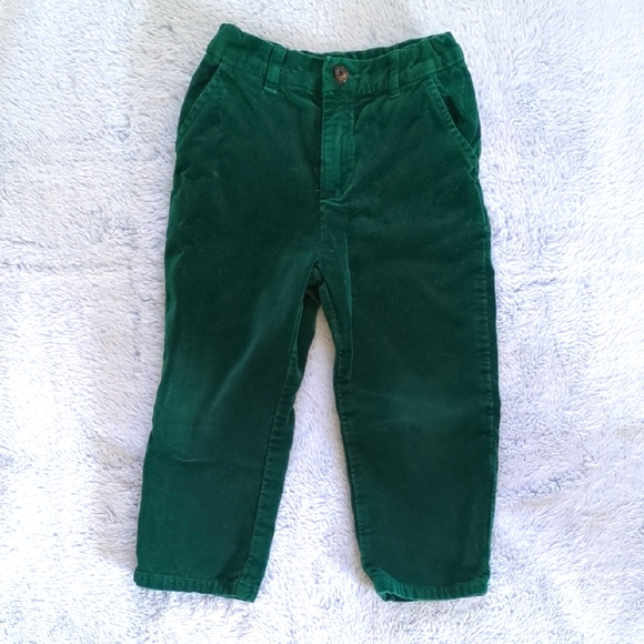 3T Gymboree Green Velvet Straight Leg Pants - Picture 1 of 3